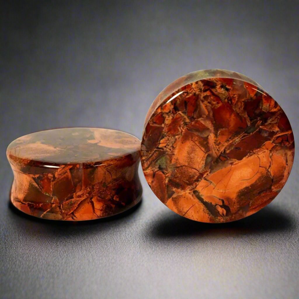 19mm (3/4”) Orbicular 2024 Jasper Stone Plugs 19J