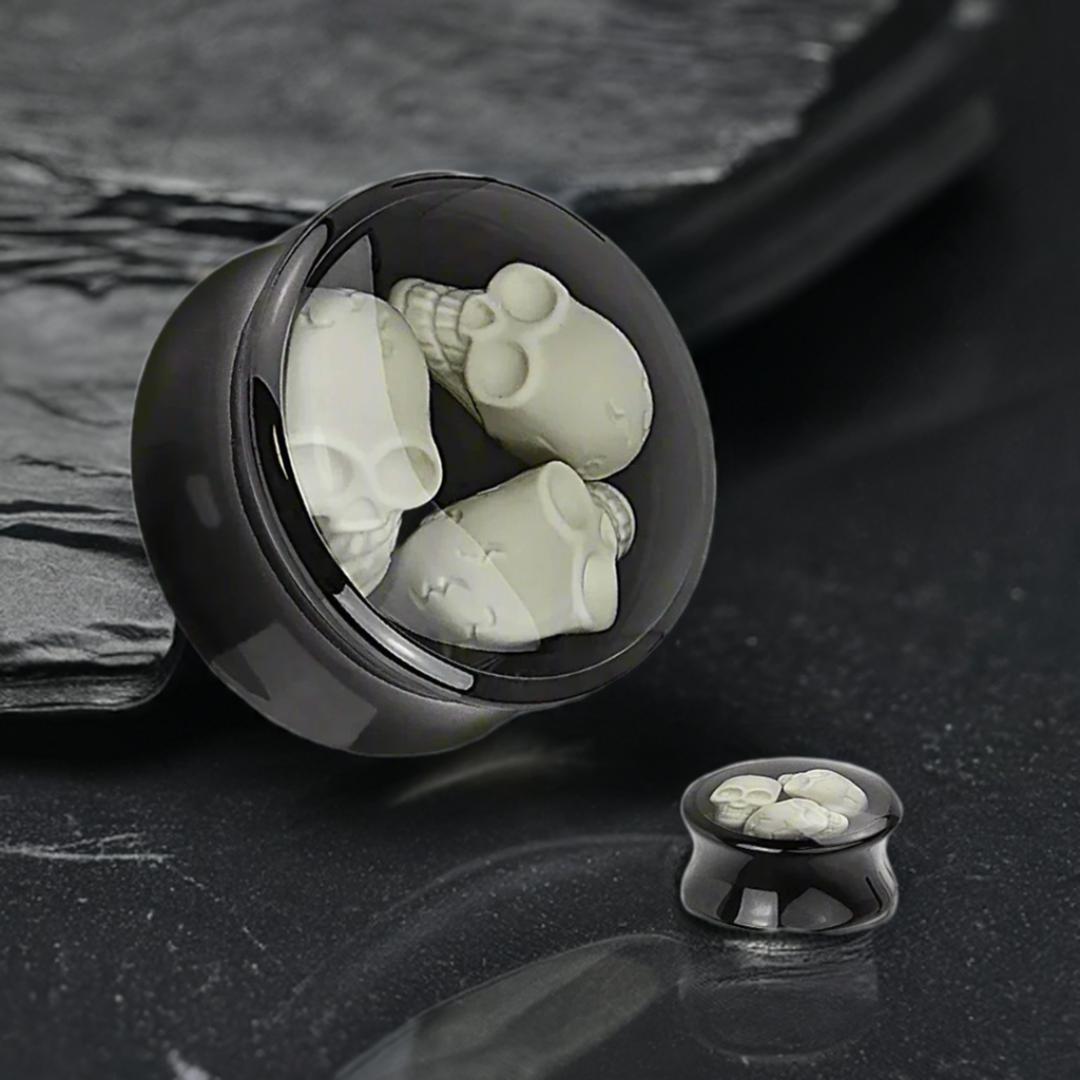 Black acrylic plugs for stretched ears