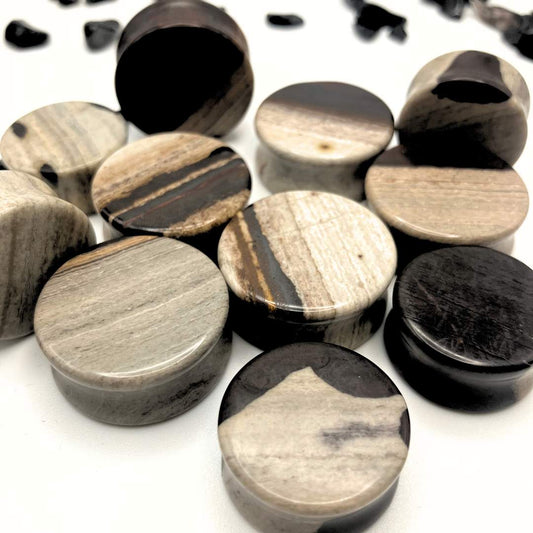 African Zebra Stone Plugs - LIMITED RUN STONE