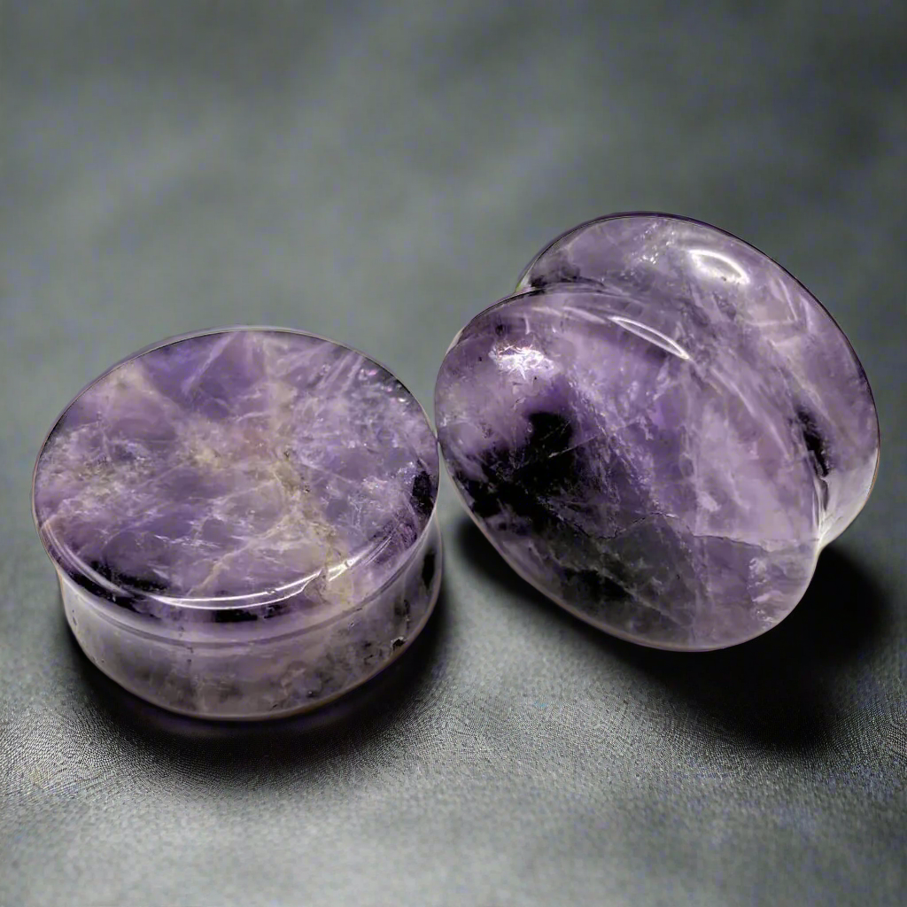 Amethyst Stone Plugs for stretched ears