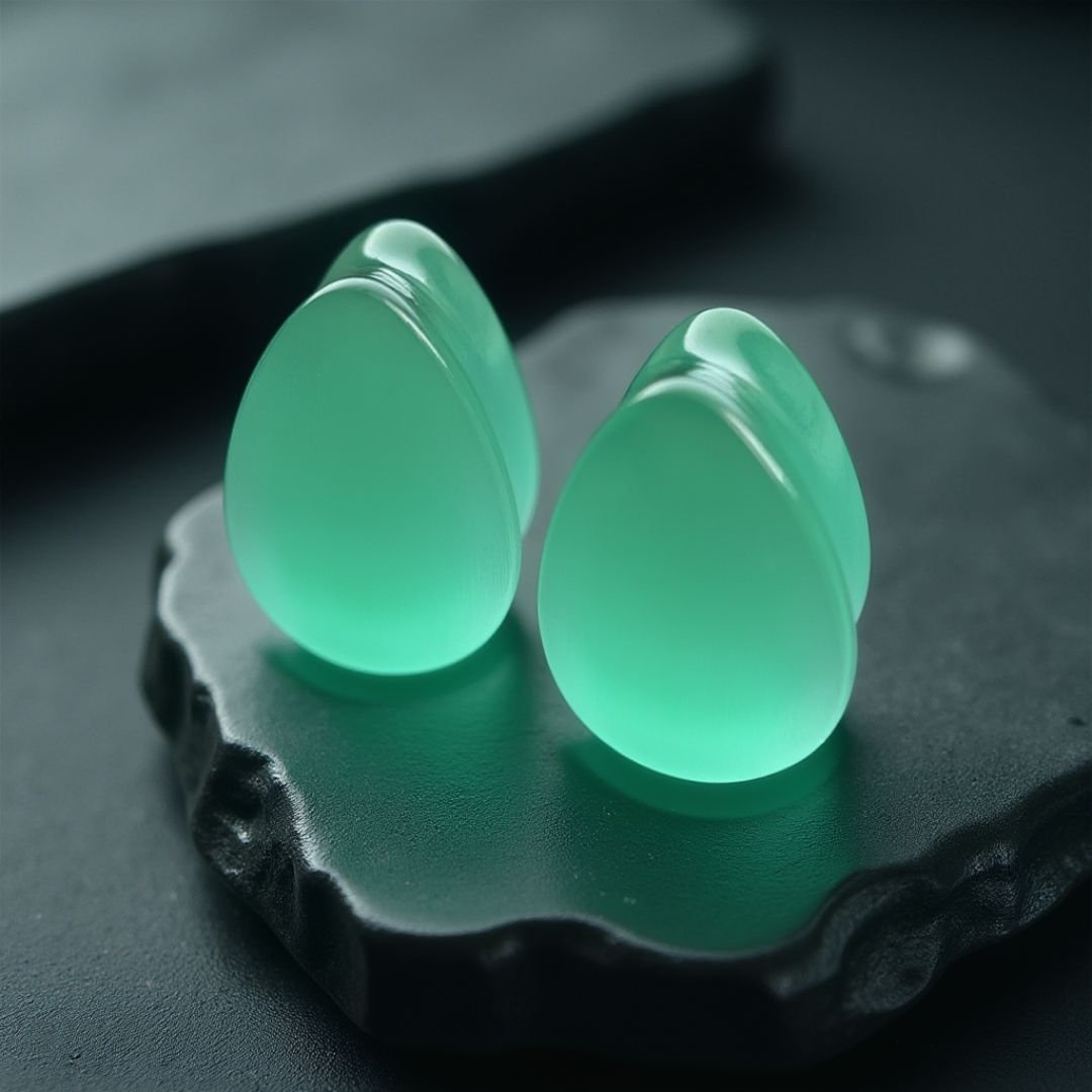 Aqua Dragon Eye teardrops for stretched ears