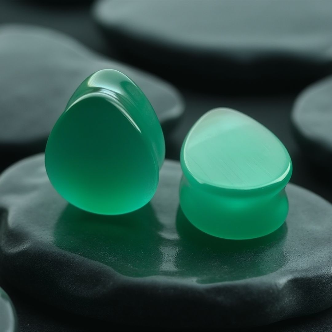 Aqua Dragon Eye Stone plugs  for stretched ears
