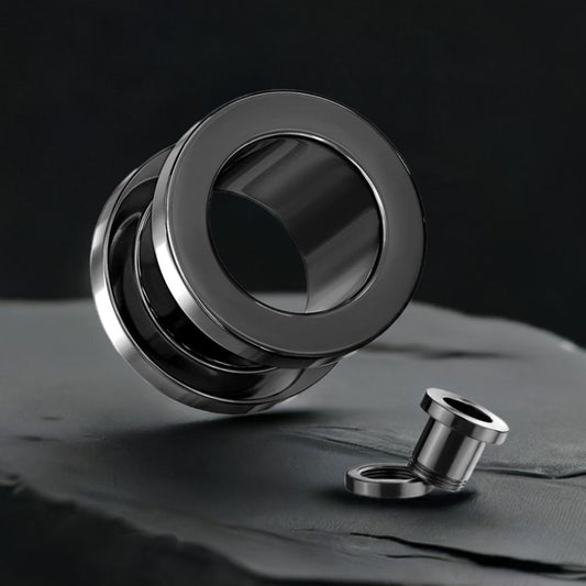 Black tunnels gauges for stretched ears