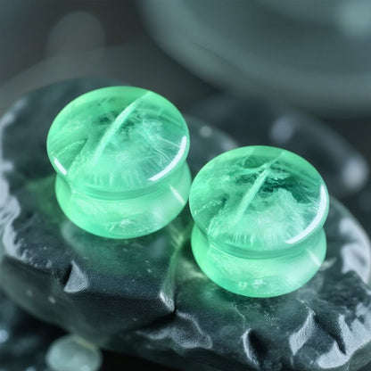 Green Fluorite Plugs For Stretched Ears