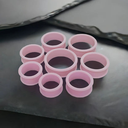 Lilac silicone tunnels for stretched ears