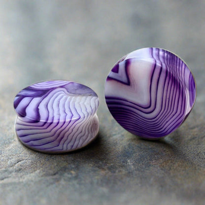 purple stripe agate plugs