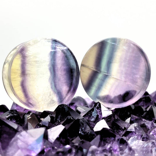 Rainbow Fluorite Stone Plugs