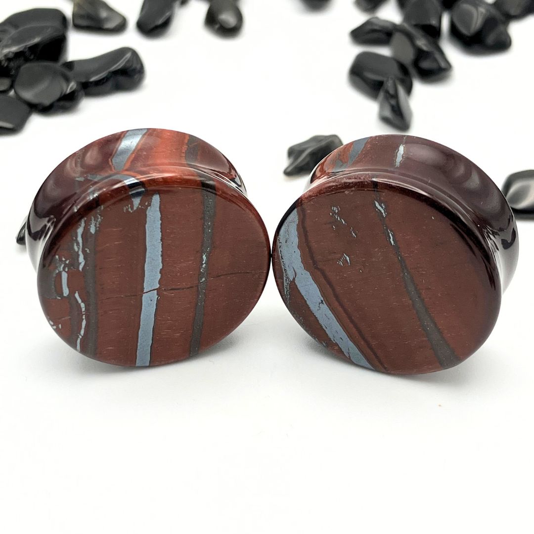 Red Tigers Eye Stone Plugs