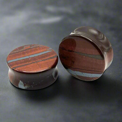 Red Tigers Eye Stone Plugs