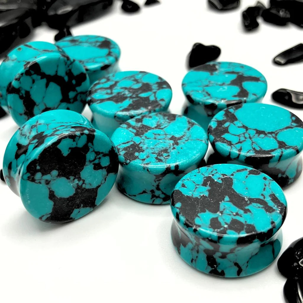 Retro Turquoise Stone Plugs