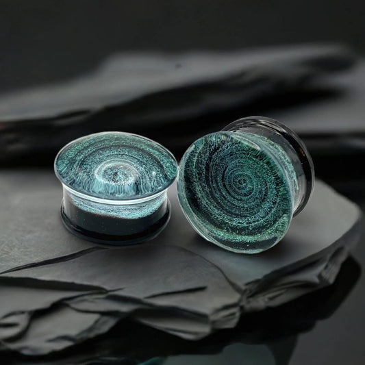 Emerald Nebula Glass Plugs