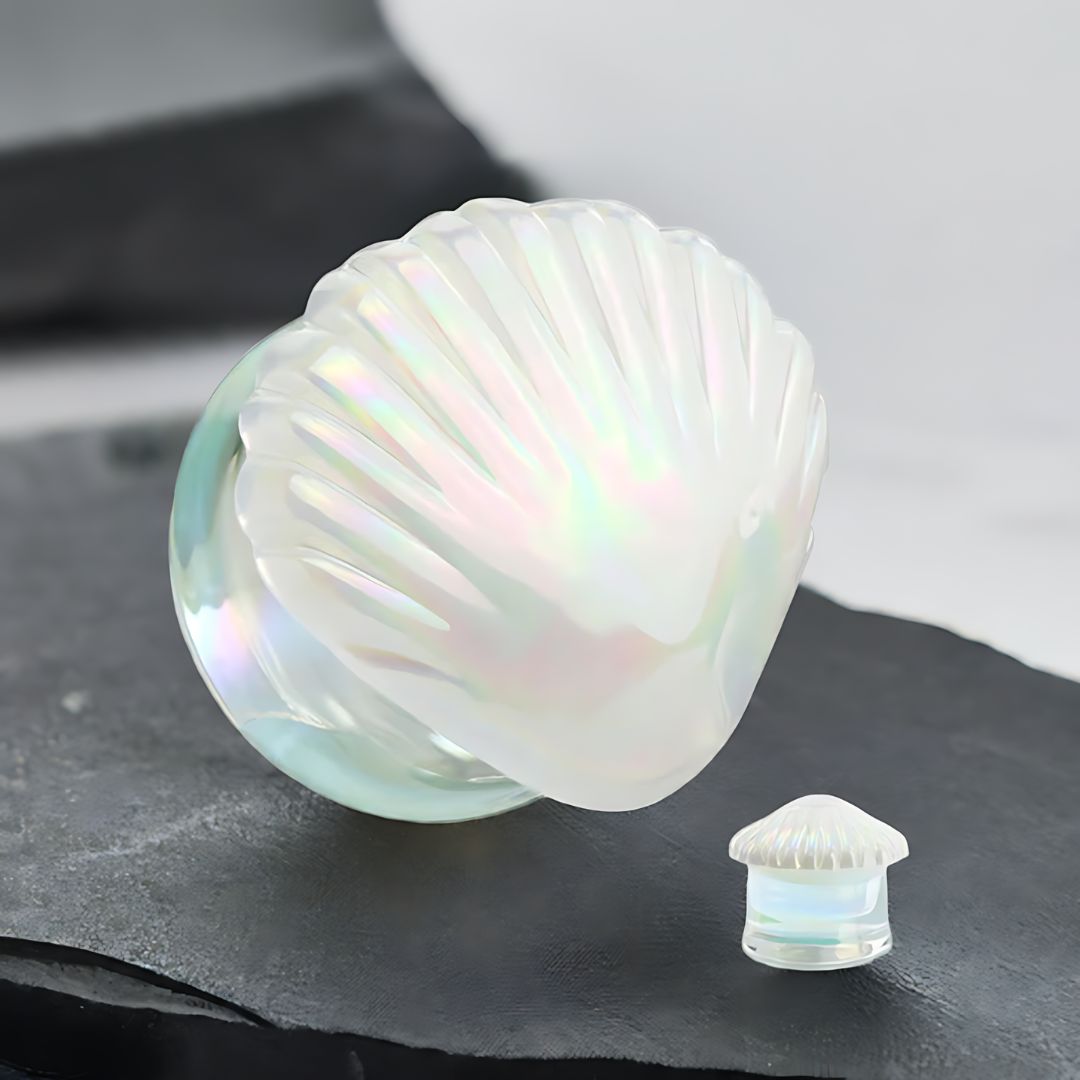 Pearlescent Seashell Glass Plugs