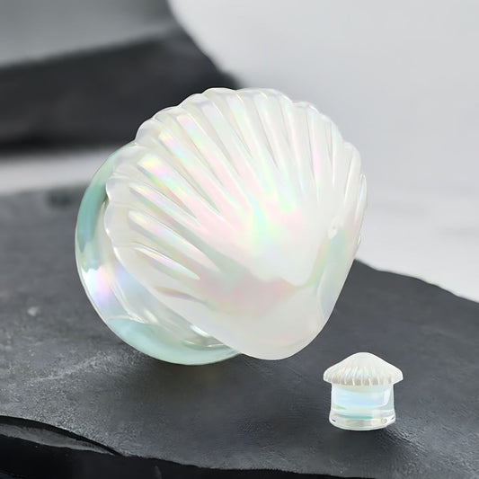 Pearlescent Seashell Glass Plugs