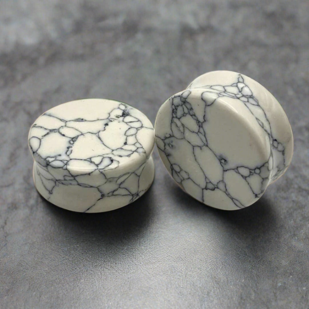 White Turquoise Stone Plugs