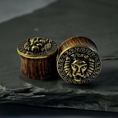 Brass lion face plugs