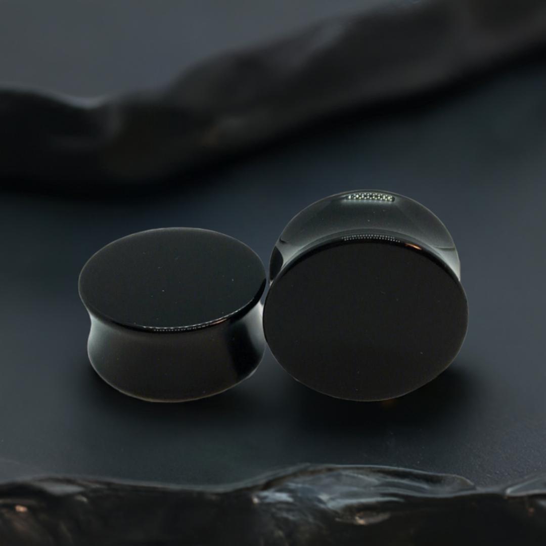 black acrylic plugs gauges for stretched ears