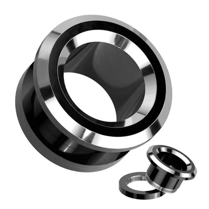 Black and Silver Screw Fit Tunnels