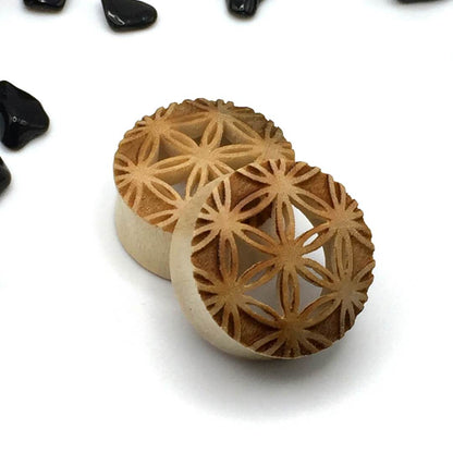 Flower of Life Wood Plugs