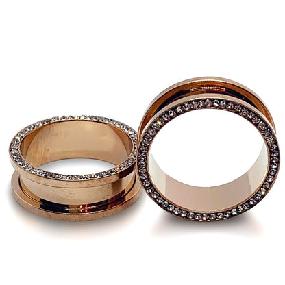 Gem Lined Rose Gold Steel Tunnels