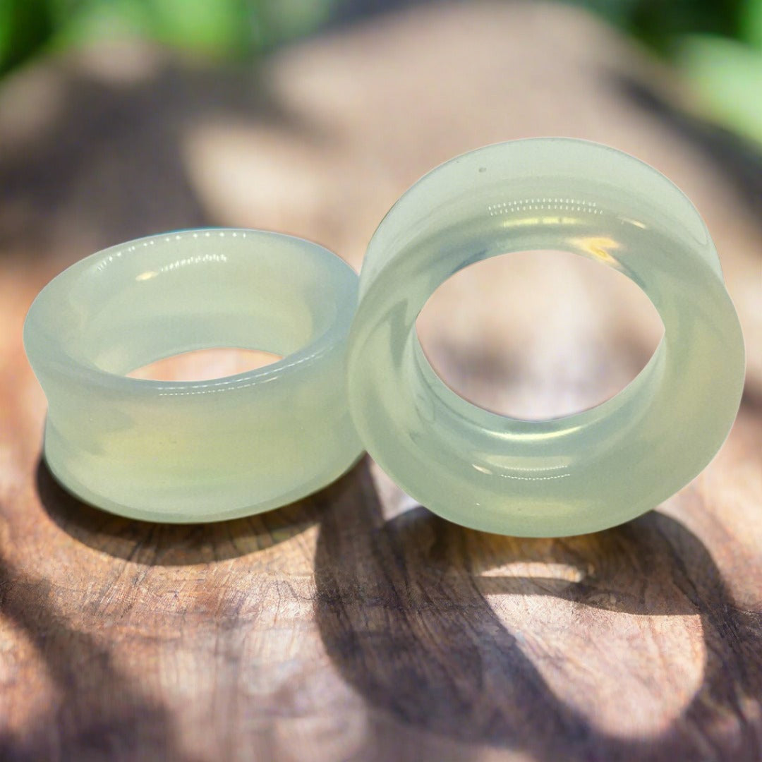 Opalescent Opalite Glass Ear Tunnels