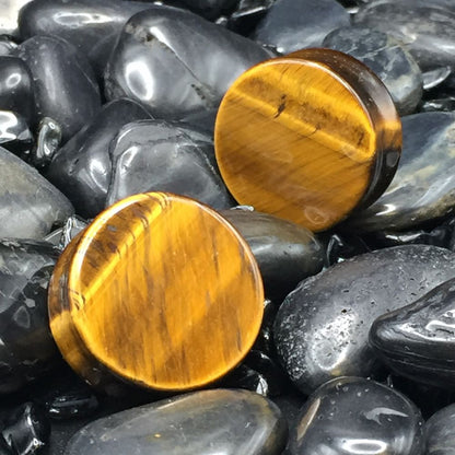 Tigers Eye Stone Plugs